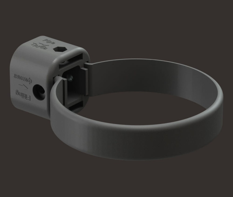 Хомут трубы универсальный DOCKE Premium, графит